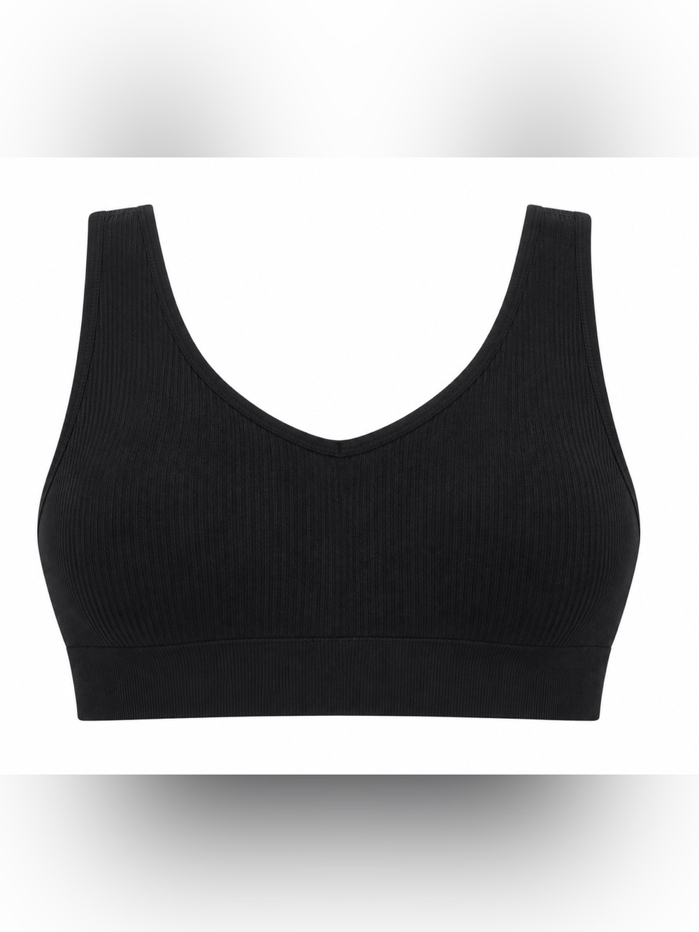 NEW Auden Lightly Lined Seamless Bralette Black Size 1X Neutral Removable Pads - Picture 1 of 7